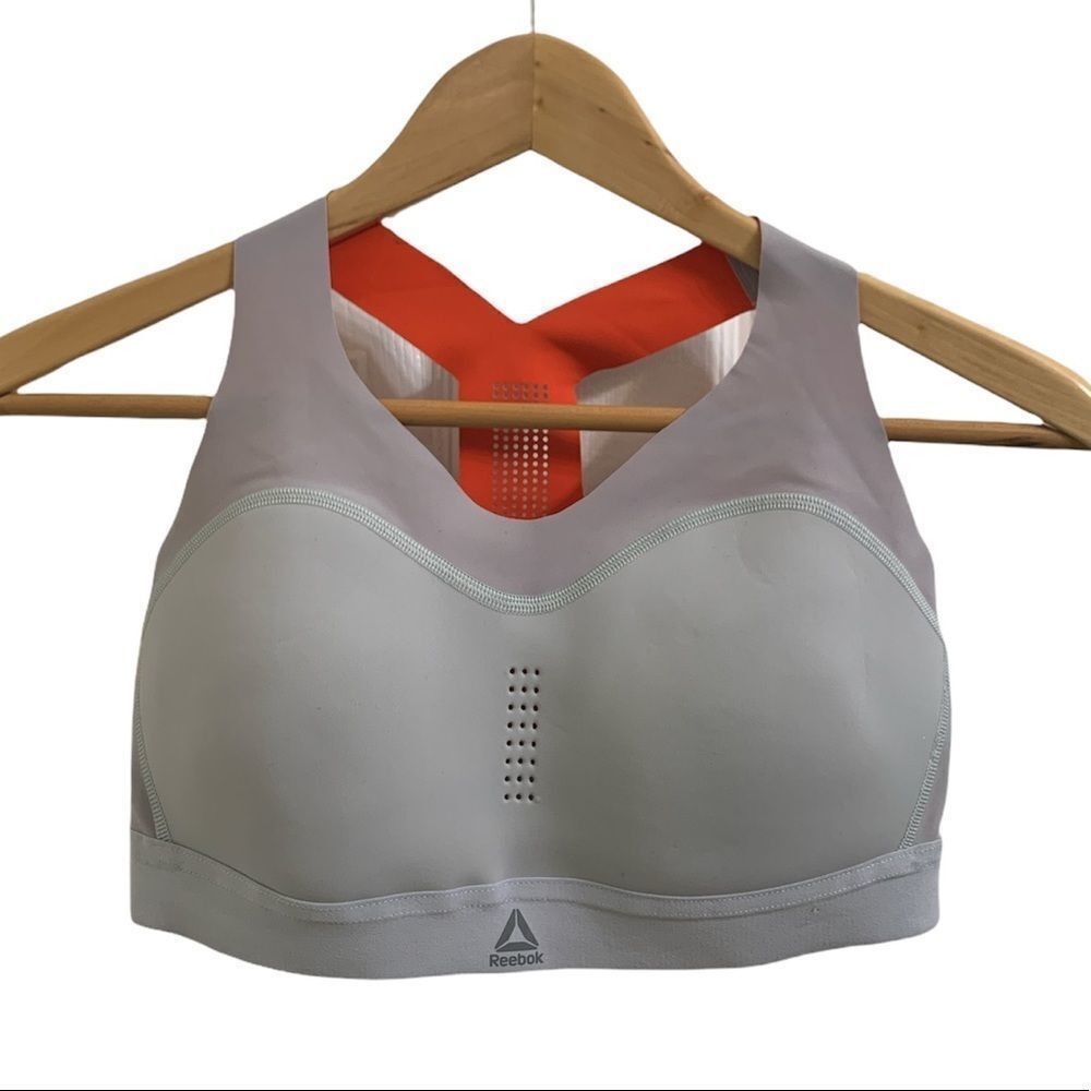 Reebok Puremove No Wire Sports Bra - Grey/Orange - Small